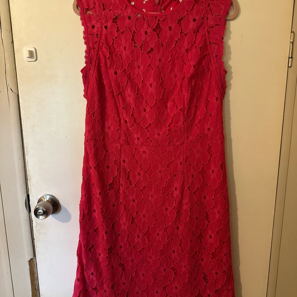 Pink Sleeveless Sheath Midi Dress